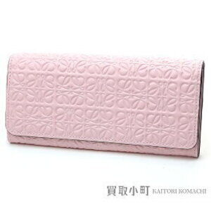 Loewe Repeat Anagram Smooth Calf Continental Wallet Pink Bi fold long